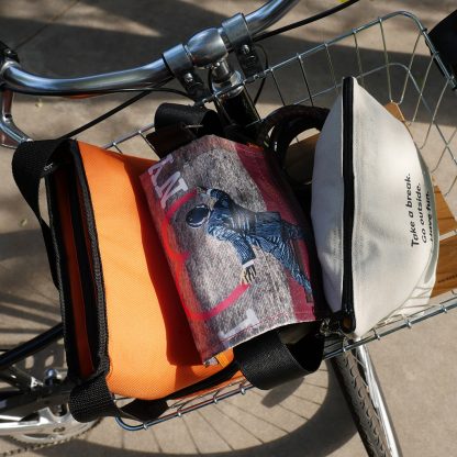 Always-Ready Bag in bike basket - Happier Place