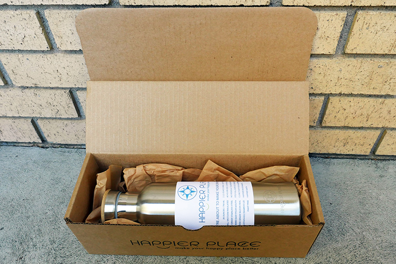 Stainless steel bottle happier packaging - Happier Place