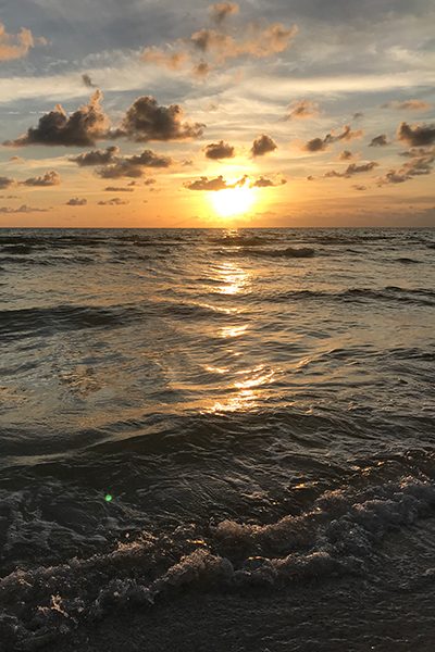 Sunset over the Gulf of Mexico - seen from Clearwater Beach, Florida. Happier Place!