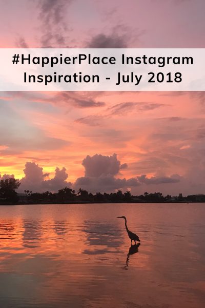 Heron at sunset and other #HappierPlace Instagram Inspiration from July 2018