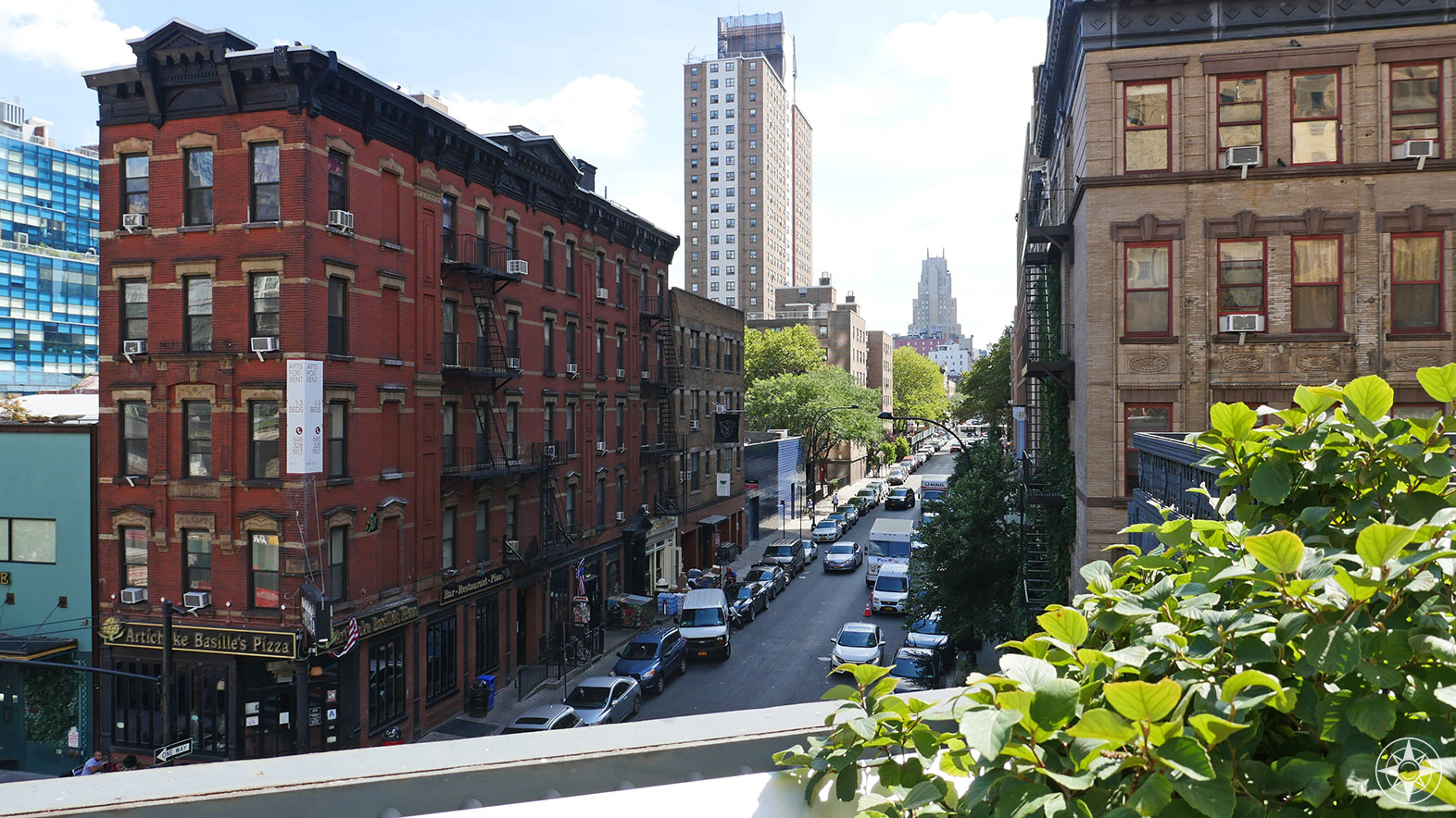 Looking east from the High Line down 17th Street in Chelsea.