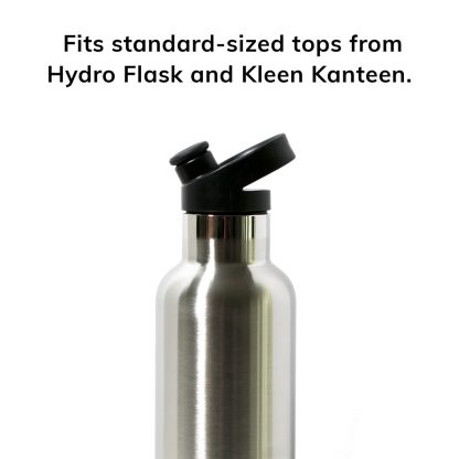 Double Wall Insulated Stainless Steel Happier Place bottle with Hydro Flask sports top