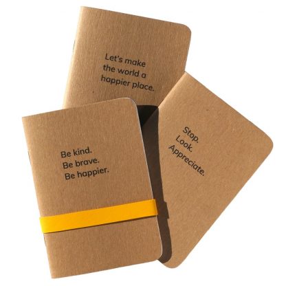 Happier Place Notebook Collection: Be Kind + Stop Look + Happier World - H015-NOT-KIT