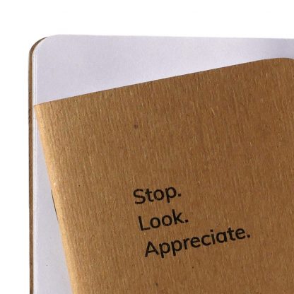 Stop Look Appreciate Notebook features blank pages - Happier Place - H015-NOT-ST-NAT-BL