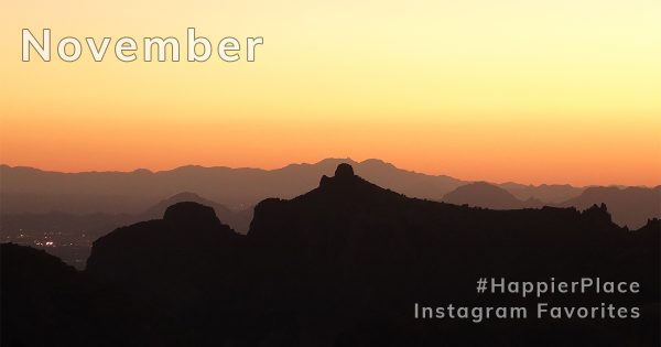 Mountain desert sunset Tucson Arizona for #HappierPlace Instagram Favorites November 2018
