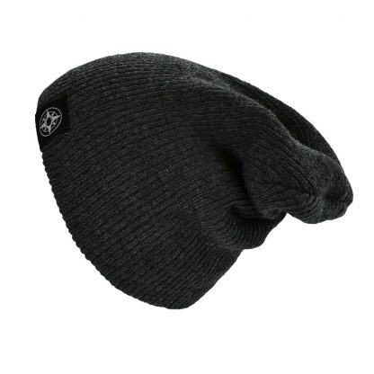 Happier Place Slouchy Beanie - charcoal - H016-HAT-CHA