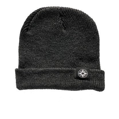 Happier Place Slouchy Beanie - charcoal - cuffed