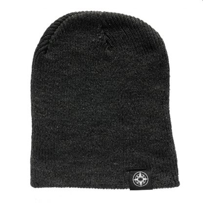 Happier Place Slouchy Beanie - charcoal grey