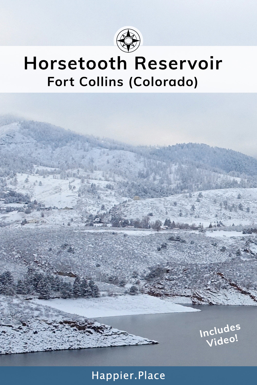 Horsetooth Reservoir in Fort Collins Colorado during the winter. Happier Place