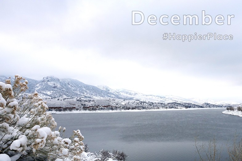 Horsetooth Reservoir covered in snow - Colorado HappierPlace