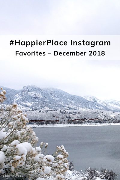 Horsetooth Reservoir in the snow representing HappierPlace Instagram Favorites December 2018