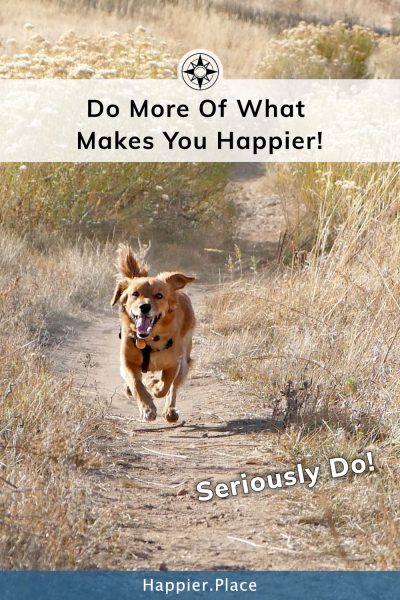 Do more of what makes you happier - happy running dog