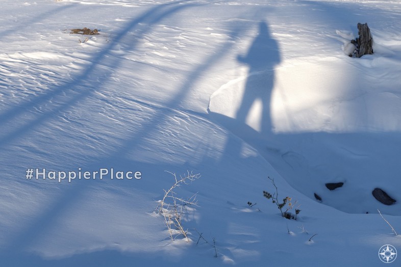 ski silhouette in the snow for #HappierPlace Instagram favorites 2019