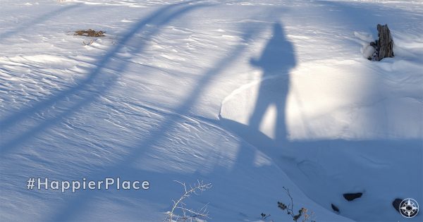 ski silhouette in the snow for #HappierPlace Instagram favorites 2019