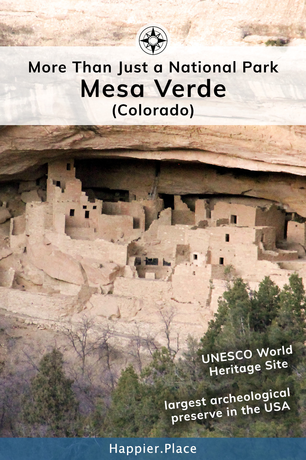 Much More Than Just a National Park: Mesa Verde in Colorado). It's an UNESCO World Heritage site and the  largest archeological site in the USA. 

