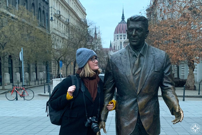 Cheryl Howard Ronald Reagan statue Budapest Happier Place