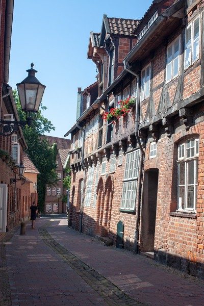 Cobblestone alley in Lüneburg, where you can find the German Salt Museum!