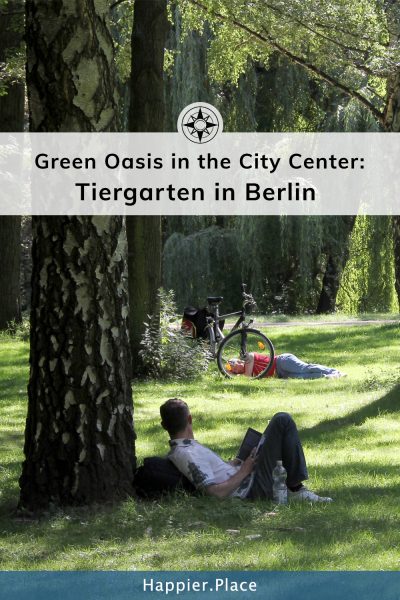 Man, reading, park, Berlin, Tiergarten, bike 