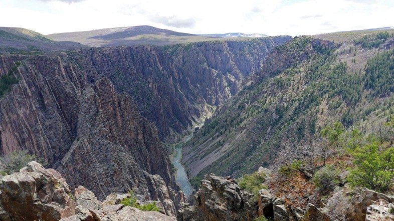 View of Gunnison River flowing through the Black Canyon - seen from Pulpit Rock Overlook