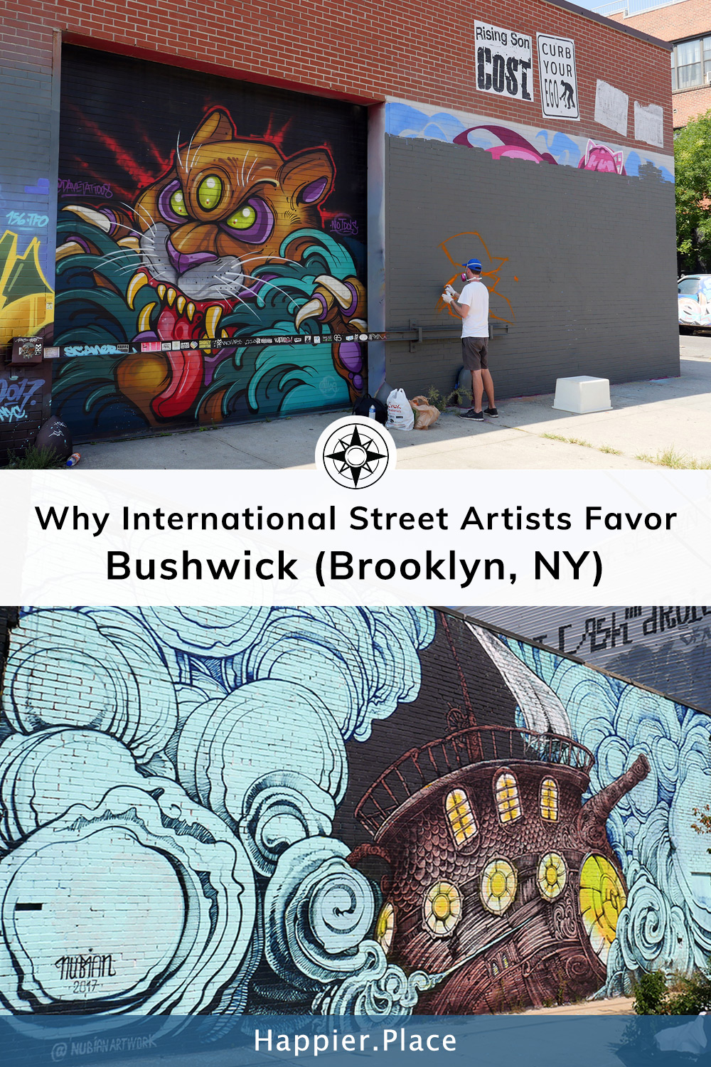 International Street Artists Favor Bushwick Brooklyn NY - Nubian Art ship tiger Australian graffiti