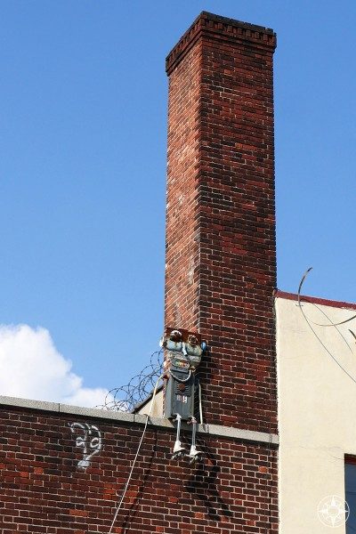 robot sculpture rooftop Brooklyn