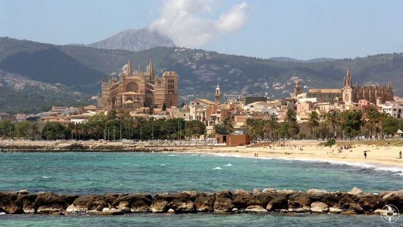 The city of Palma sits between the mountains and the sea and is home to the Cathedral of Santa Maria of Palma (aka La Seu)