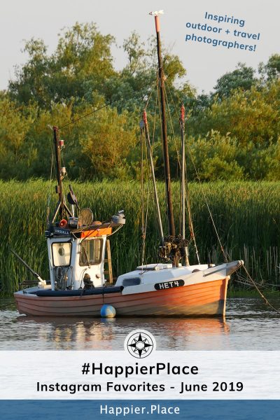 Classic German fishing boat representing #HappierPlace Instagram favorites June 2019
