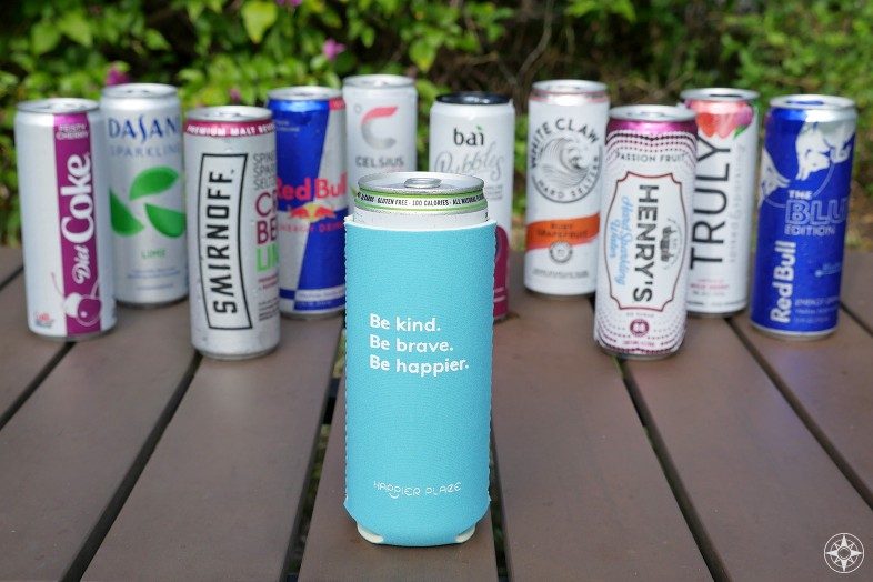 Yes Let's! Neoprene Slim Can Cooler - Happier Place