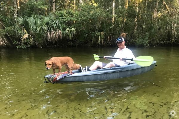Kayak with Whiskey Dog on the Weeki Wachee River