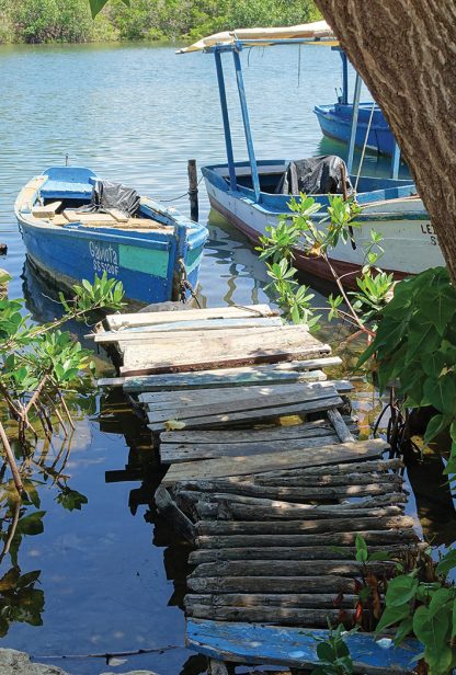 Fishing boats harbor in La Boca, Cuba
