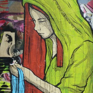 Can't Wash Off The City Colors In My Brain by El Bocho in Berlin, woman, street art