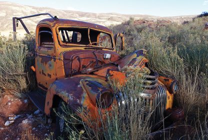Abandoned, rusted patina classic truck in a field in Colorado. Classic rurex!
