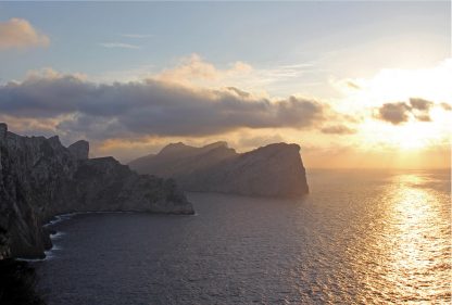 Sunset over Formentor Coastline, Mallorca, Spain, Mediterranean, sunset sky postcards, Happier Place