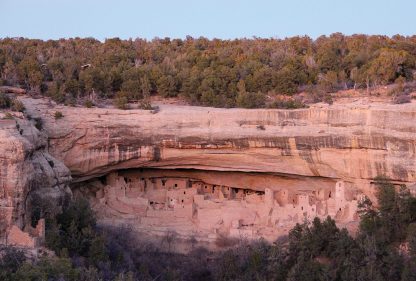 Ancient cliff dwelling village in Mesa Verde National Park, Colorado, abandoned postcard