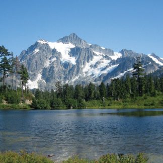 Lake by Mount Shuksan, Washington state, lake postcard
