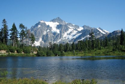 Lake by Mount Shuksan, Washington state, lake postcard