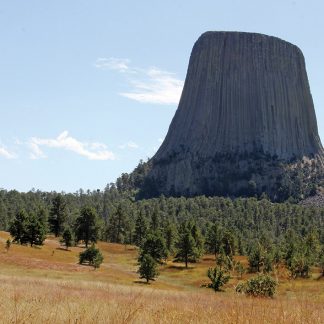Devils Tower, Bear Lodge, Wyoming, iconic nature postcard