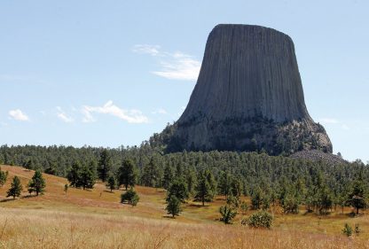 Devils Tower, Bear Lodge, Wyoming, iconic nature postcard