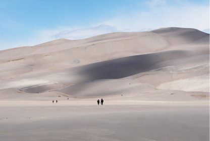 people, great sand dunes national park, colorado, postcard