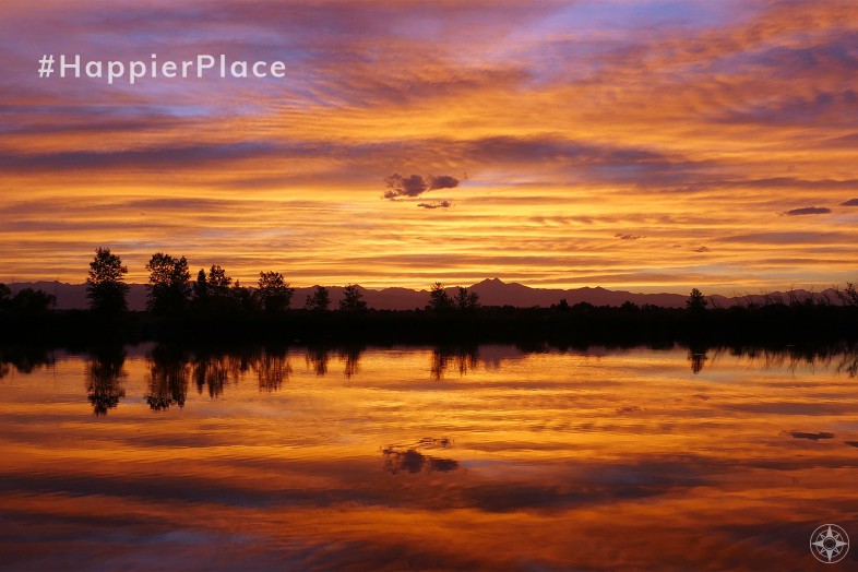 Instagram HappierPlace August 2019 sunset reflection Colorado lake