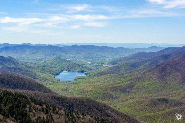 View from Blue Ridge Parkway into the valley surrounding Burnett Reservoir, North Carolina