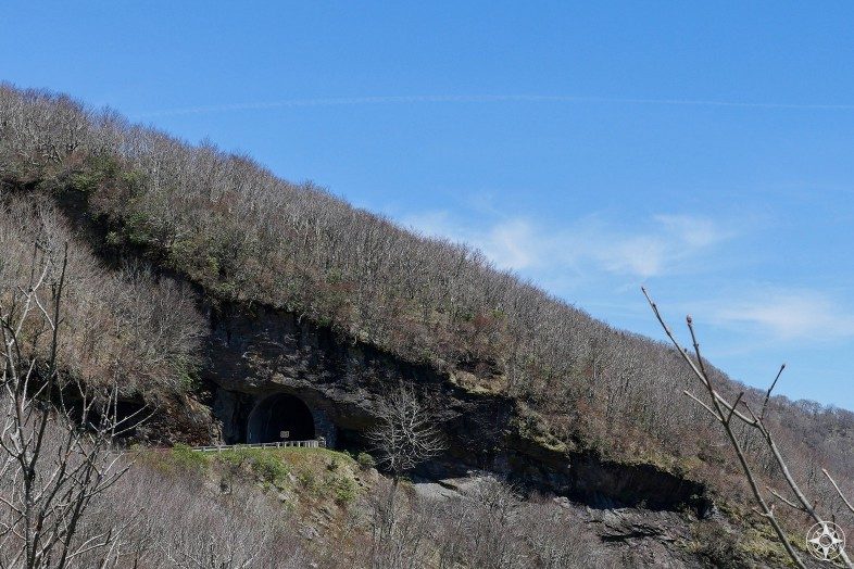Craggy Pinnacle Tunnel, Blue Ridge Parkway, cuts through rocky mountain