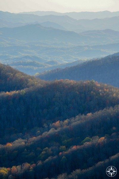 colorful trees, mountain ridges, North Carolina, Blue Ridge Mountains
