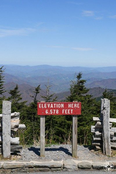 elevation here, Mount Mitchell, sign, mountain vista, North Carolina, Blue Ridge Parkway