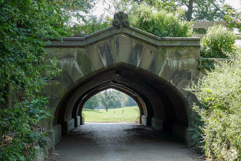 Prospect Park, Brooklyn, Endale Arch, bridge, tunnel to Long Meadow from Grand Army Plaza, Happier Place