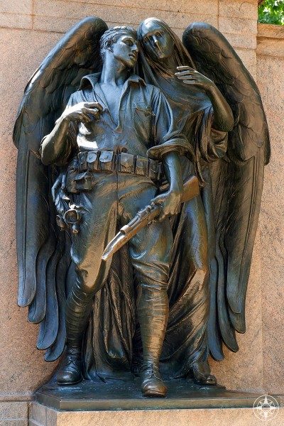 Dark angel and soldier, War Memorial, Prospect Park, Brooklyn