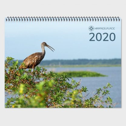 2020 nature photography calendar, happier place, wall calendar, limpkin, bird, Florida