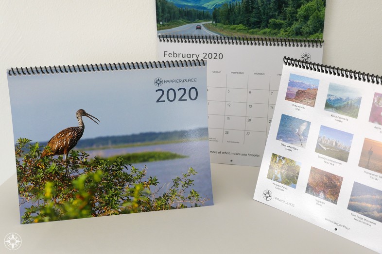 2020 Happier Place Calendar, nature photography, wall calendar, happier inspiration