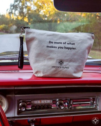 Happier Place Do more of what makes you happier bag, 1964 Fairlane 500 red interior