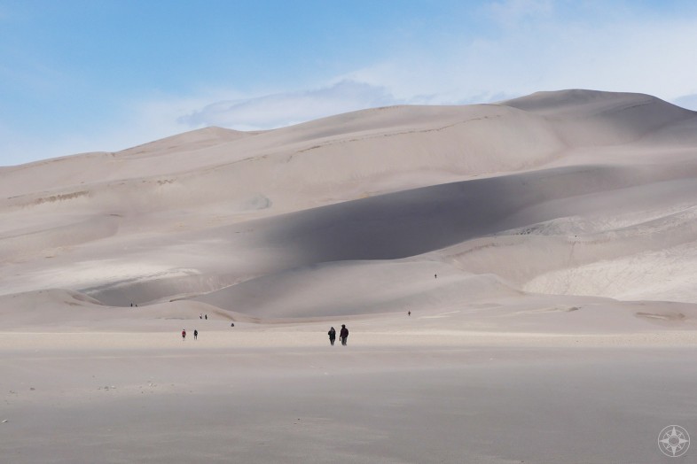 People walking along the Great Sand Dunes in the main day use area, Colorado, National park, HappierPlace